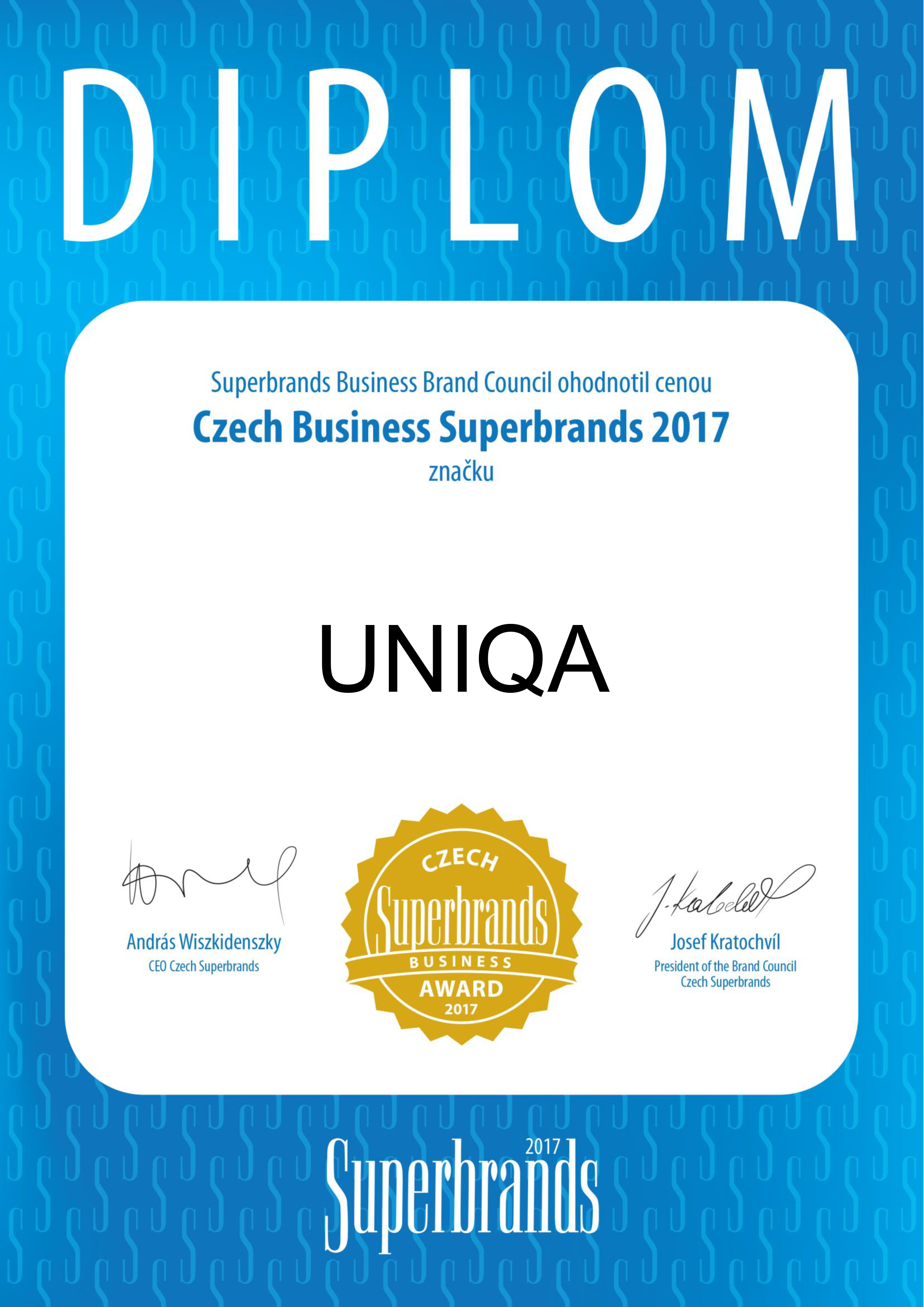 2017 - Diplom Czech Business Superbrands
